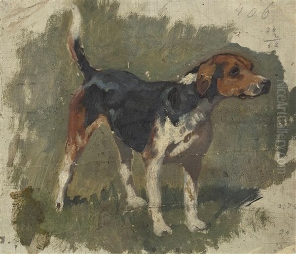 Jagdhund Oil Painting by Julius von Blaas