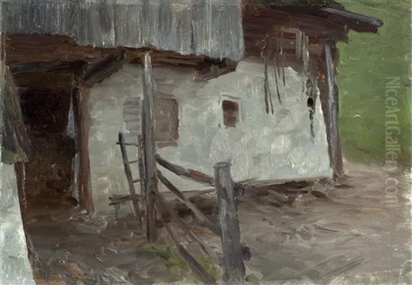 Detailstudie Eines Bauernhauses by Julius von Blaas