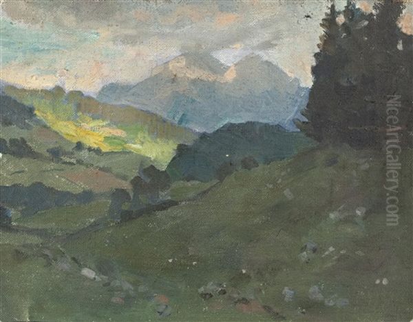 Vorgebirgslandschaft Oil Painting by Julius von Blaas