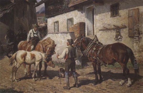 Aus Dem Lungau Oil Painting by Julius von Blaas