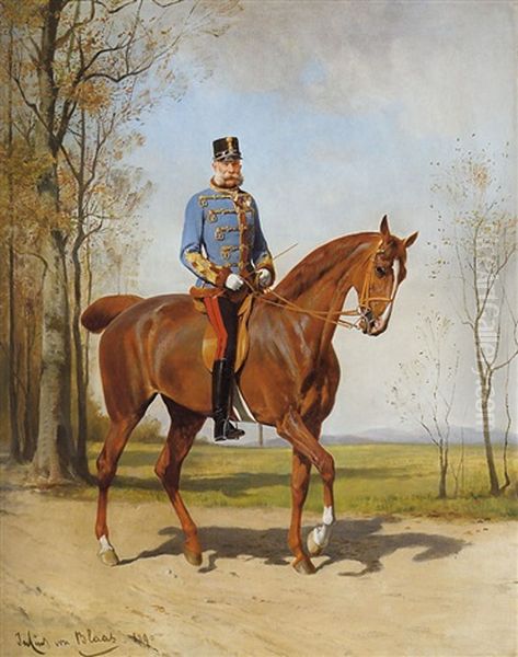 Kaiser Franz Joseph I. Zu Pferde Oil Painting by Julius von Blaas