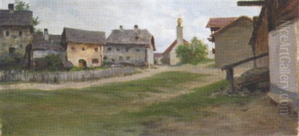 Bauernhauser Oil Painting by Julius von Blaas