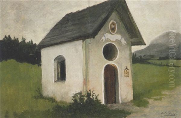 Kapelle In Landschaft Oil Painting by Julius von Blaas