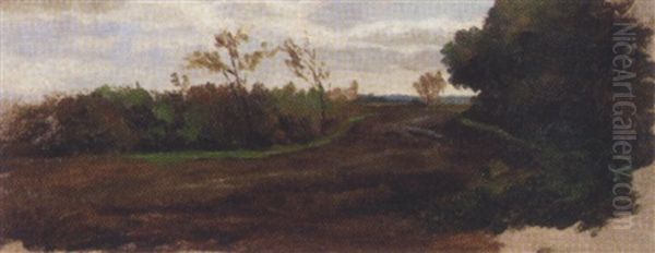 Landschaftsstudie Oil Painting by Julius von Blaas