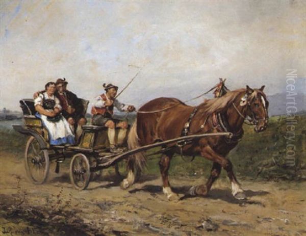 Ausfahrt Oil Painting by Julius von Blaas