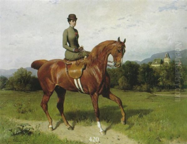 Kaiserin Sissi Zu Pferd by Julius von Blaas