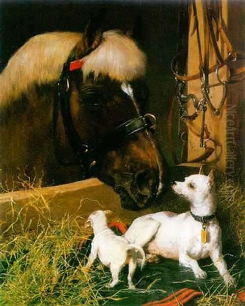 The New Stable Companion Oil Painting by Julius von Blaas