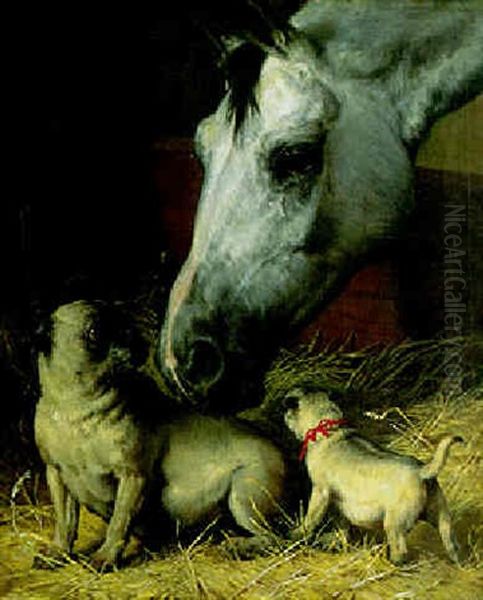 Stable Mates Oil Painting by Julius von Blaas