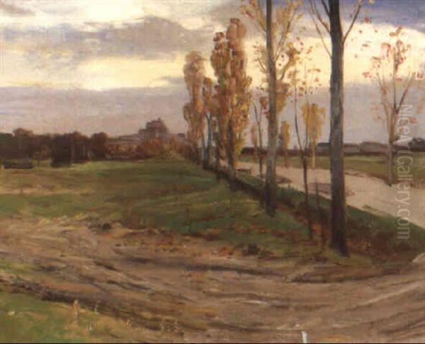 Landschaft Mit Allee Oil Painting by Julius von Blaas