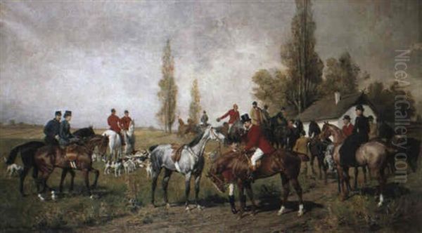 The Royal Hunting Party Oil Painting by Julius von Blaas