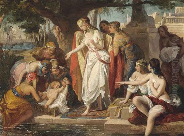 The Finding Of Moses Oil Painting by Karl von Blaas