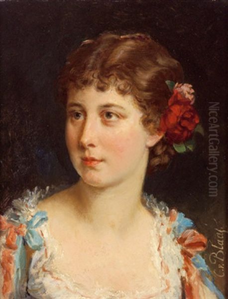 Madchenportrait Oil Painting by Karl von Blaas