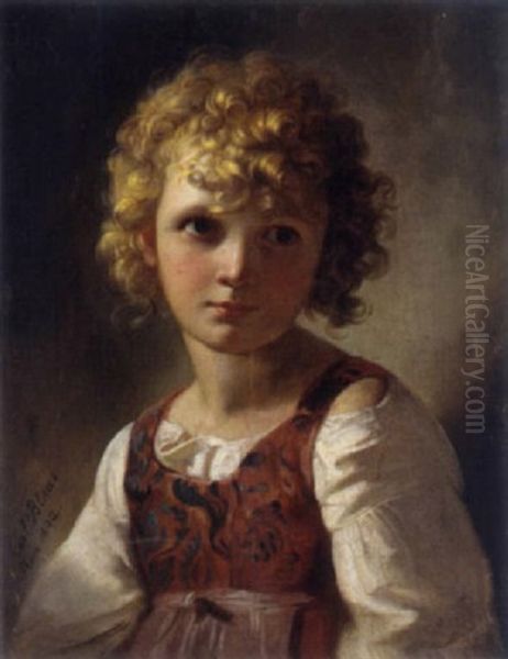 Madchen Mit Blonden Locken Oil Painting by Karl von Blaas