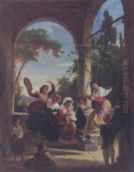 Die Schaukel Oil Painting by Karl von Blaas