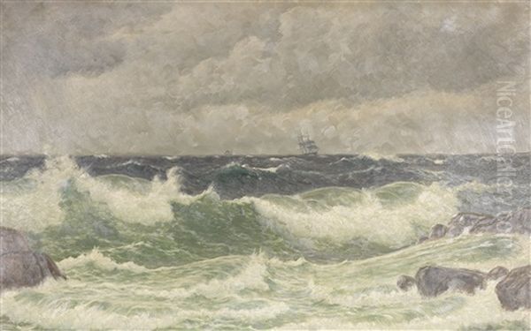 Segelschiffe Vor Der Kuste Oil Painting by Christian Blache