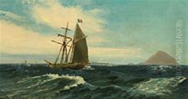 Skonnert Under Kysten Oil Painting by Christian Blache