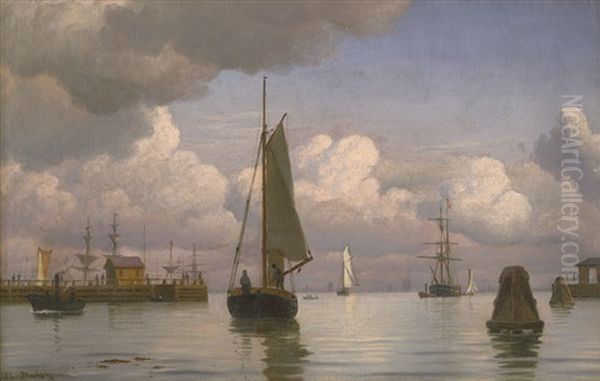 Hafeneinfahrt Nordlich Von Kopenhagen Oil Painting by Christian Blache