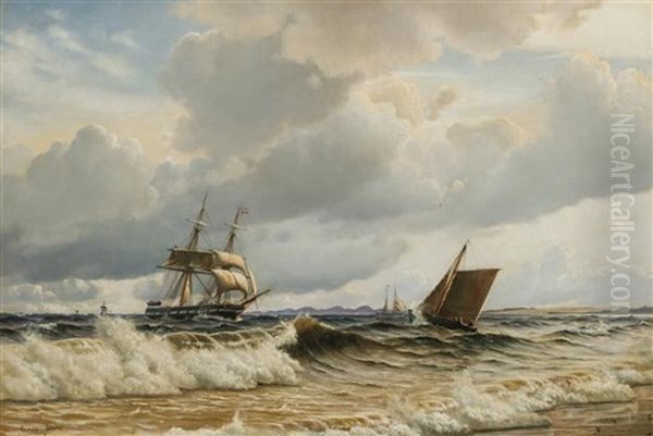 Coastal Scene Oil Painting by Christian Blache