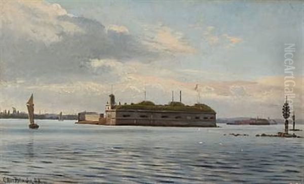 Trekroner In Copenhagen Harbour Oil Painting by Christian Blache