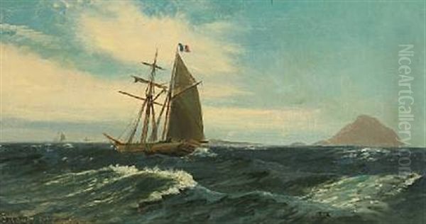 Skonnert Under Kysten Oil Painting by Christian Blache