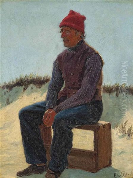 An Old Sailor On The Shore Oil Painting by Christian Blache