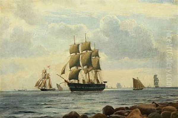 The Frigate Jutland Oil Painting by Christian Blache