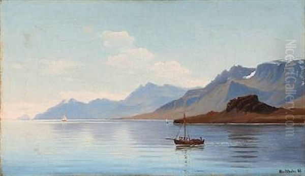 Coastal Scene From Eskefjord, Iceland Oil Painting by Christian Blache