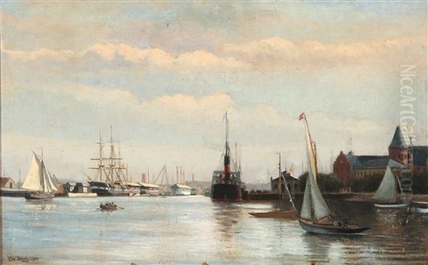 View Of Copenhagen Harbour by Christian Blache