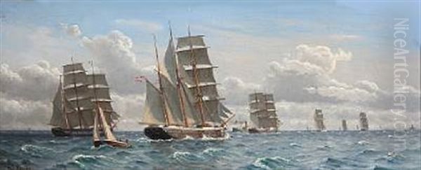 Several Sailing Ships In The Great Sound by Christian Blache