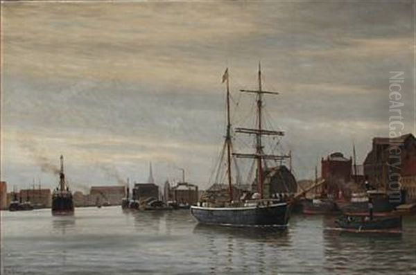 Entering Copenhagen Harbour Oil Painting by Christian Blache