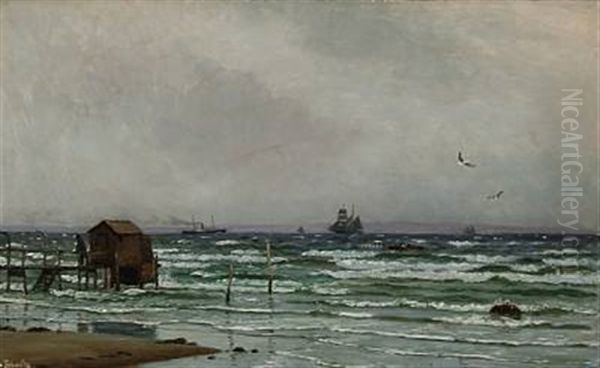 Overcast Day At A Danish Coast Oil Painting by Christian Blache