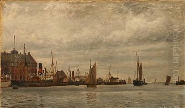 View From Toldboden Customhouse, Copenhagen Oil Painting by Christian Blache