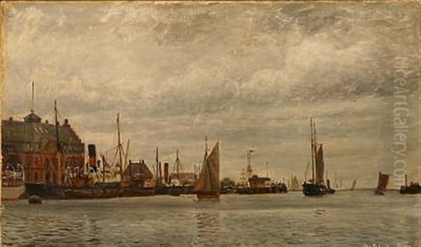 View From Toldboden Customs House, Copenhagen Oil Painting by Christian Blache