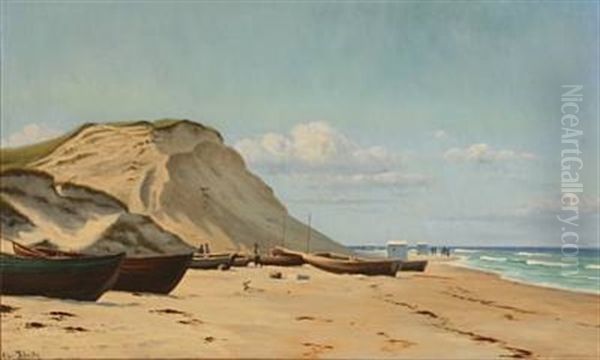 Summer Day At Lonstrup Beach, Denmark Oil Painting by Christian Blache