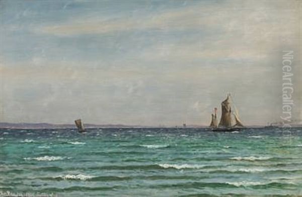 Seascape At The Coast Of Rungsted Oil Painting by Christian Blache