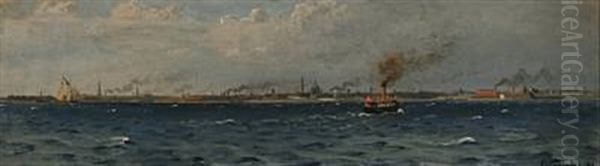 View Of The Coast Of Copenhagen Oil Painting by Christian Blache