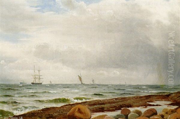 Shipping At Anchor Oil Painting by Christian Blache