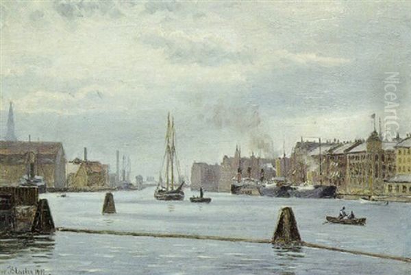 Fra Kobenhavns Havn Oil Painting by Christian Blache