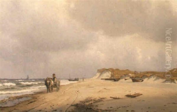 On Skagen Beach Oil Painting by Christian Blache