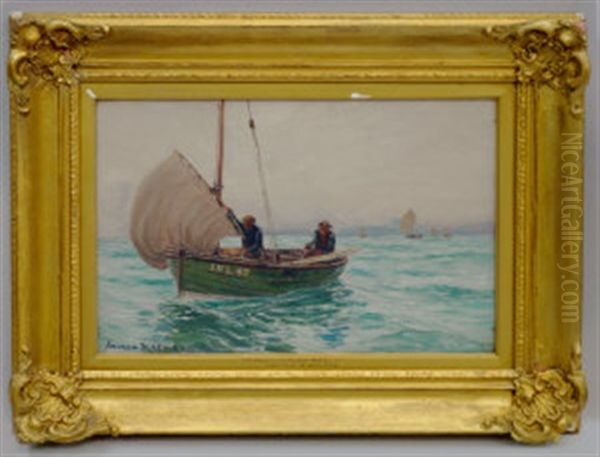 The Return Of The Line Fishers Oil Painting by Andrew Black