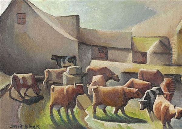 A Dorset Farmyard Oil Painting by Dorrit Black