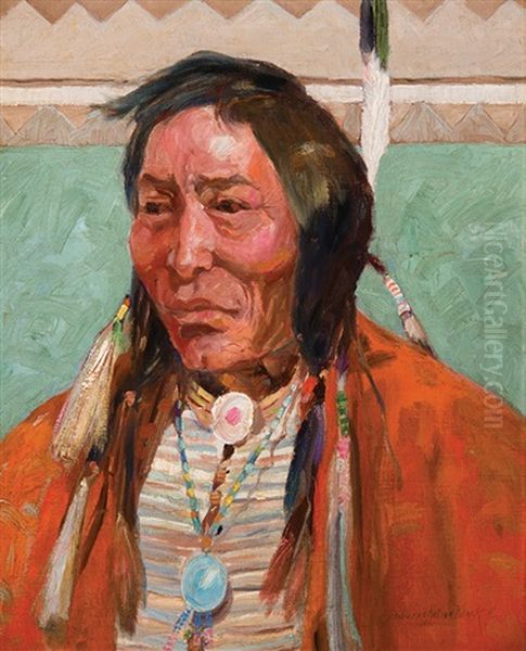 Comanche Brave Oil Painting by Laverne Nelson Black