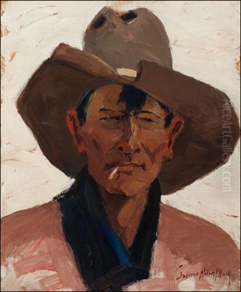 Indian Joe Oil Painting by Laverne Nelson Black