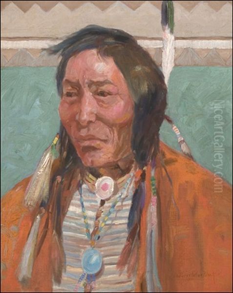 Comanche Brave Oil Painting by Laverne Nelson Black