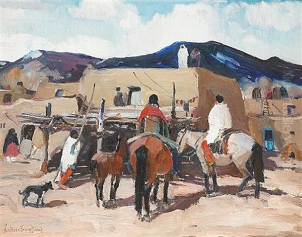 Taos Pueblo (no.23) Oil Painting by Laverne Nelson Black