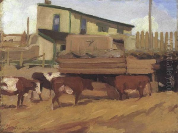 Corral, Taos, New Mexico Oil Painting by Laverne Nelson Black