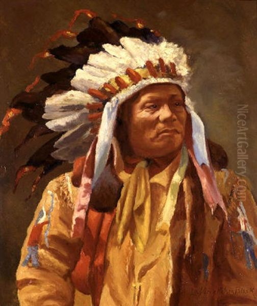 He Dog, Sioux Reservation Oil Painting by Laverne Nelson Black