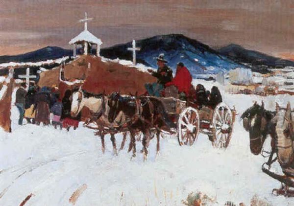 Indians Going To Church Oil Painting by Laverne Nelson Black