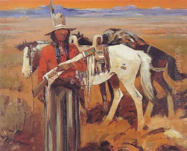 Apache Land Oil Painting by Laverne Nelson Black