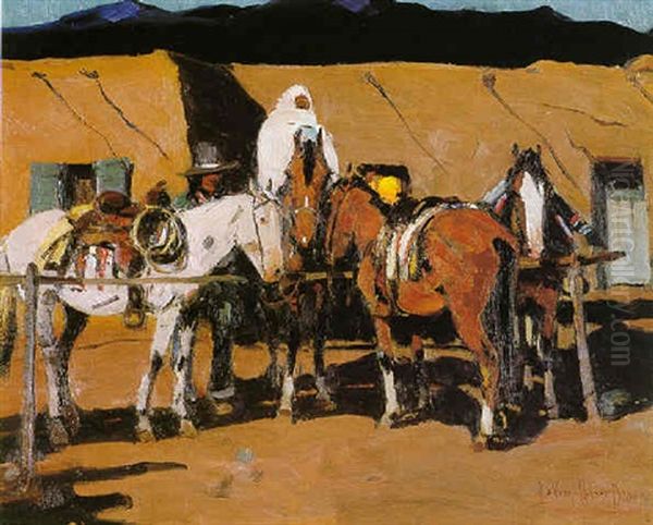 Evening At The Pueblo by Laverne Nelson Black